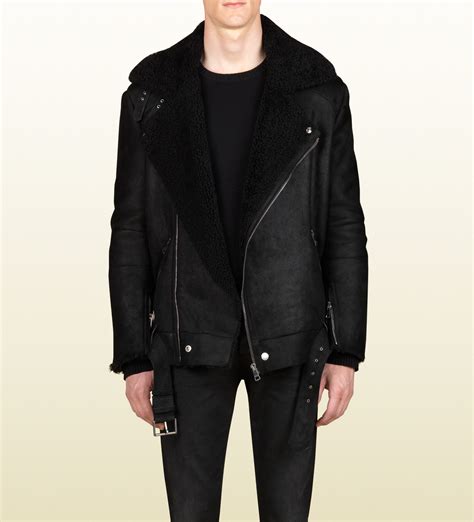 gucci coat black men's.